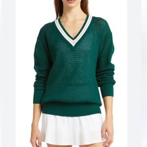 Women’s Varley Hadley Lightweight pullover knot sweater, Forrest green, small